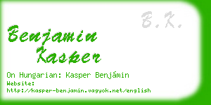 benjamin kasper business card